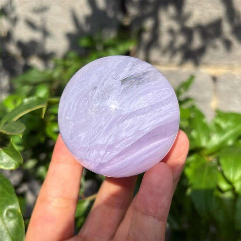 Pink Clear Melting stone sphere quartz reiki healing augury Crystal gifts 1pc