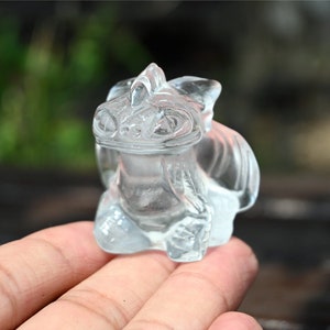 1.6'' Carved Clear smelting quartz Dragon,Melting Dragon,crystal decor,Quartz Crystal