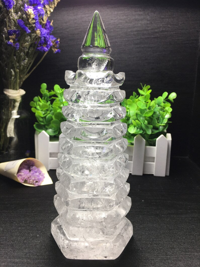 White Quartz Polished Tower Shaped/white Quartz Tower Stone/white Tower/Rose Quartz Tower/Special gift