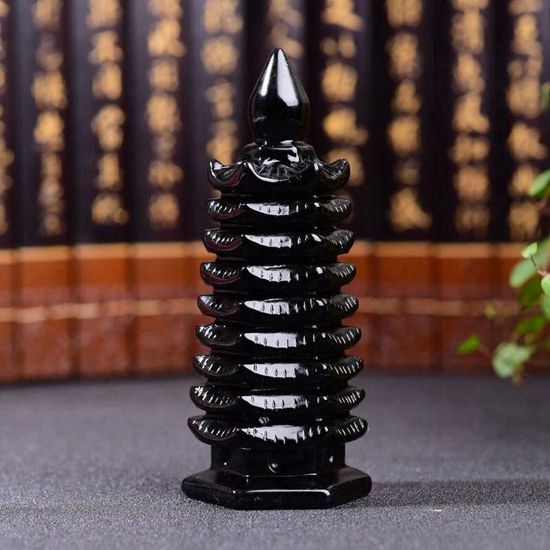 Hand Carved obsidian Polished Tower Shaped/obsidian Tower Stone/white Tower/obsidian Quartz Tower