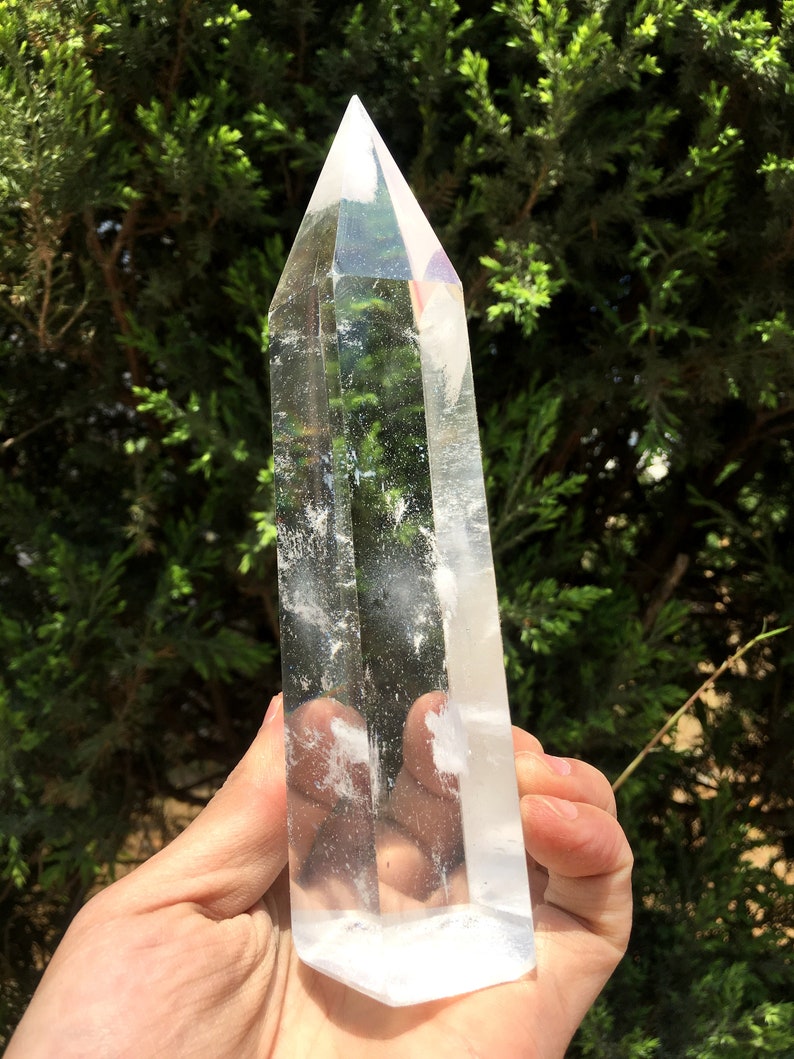 Clear Smelt white quartz point/Clear Smelt quartz Polished Meditation Stone/Healing Stone/Reiki/Chakra