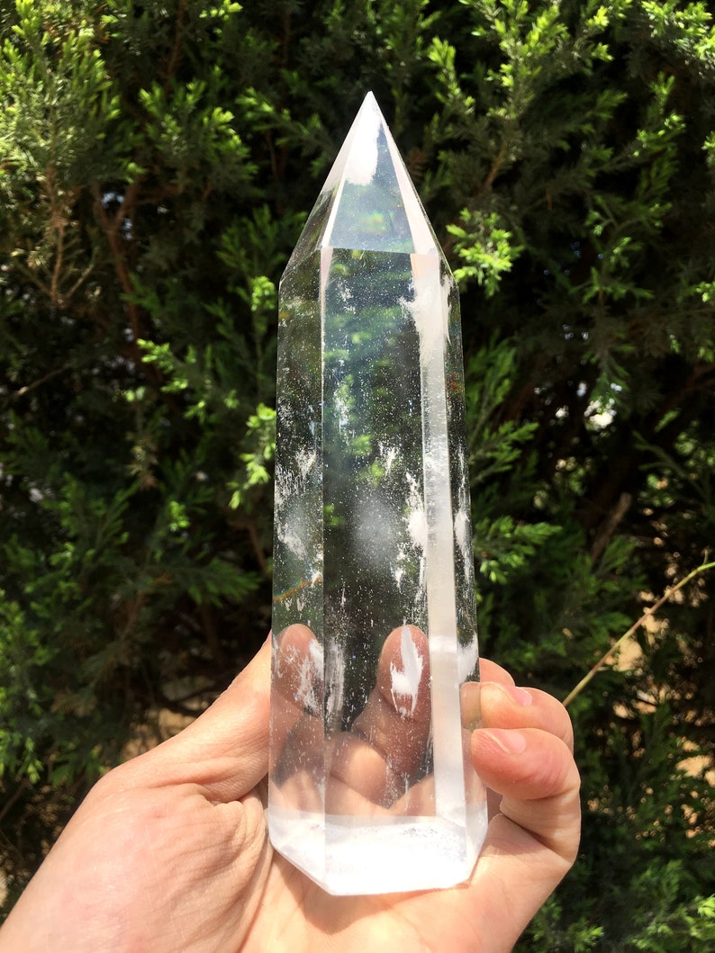 Clear Smelt white quartz point/Clear Smelt quartz Polished Meditation Stone/Healing Stone/Reiki/Chakra