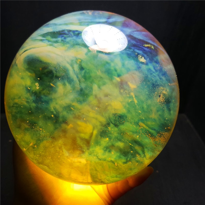Lemon Smelt Yellow Crystal Quartz Sphere Random Selection/Smelt Quartz