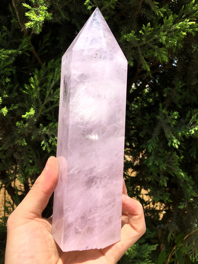 Clear Smelt Pink quartz point/Clear Smelt quartz Meditation Stone/Healing Stone/Reiki/Chakra