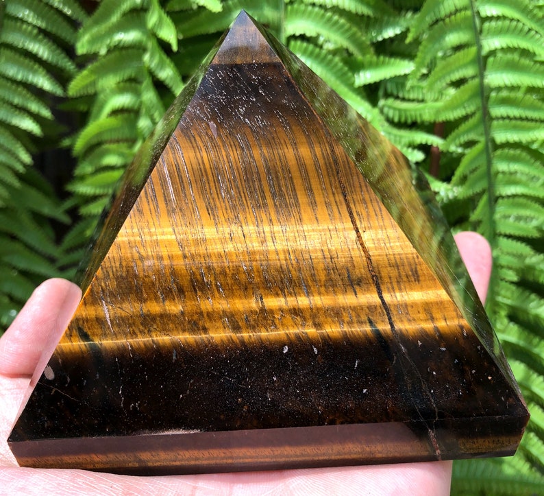 Natural Tiger Eye Pyramid pyramid/Quartz Pyramid/Chakra/Meditation/Energ