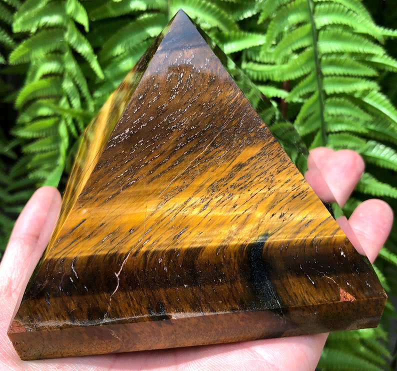 Natural Tiger Eye Pyramid pyramid/Quartz Pyramid/Chakra/Meditation/Energ