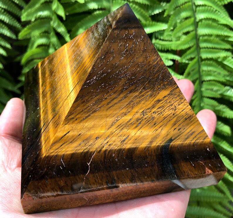 Natural Tiger Eye Pyramid pyramid/Quartz Pyramid/Chakra/Meditation/Energ