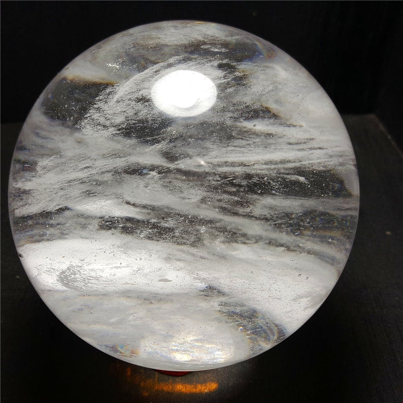 3KG Lemon Smelt White Crystal Quartz Sphere/Clear Smelt Quartz Healing Stone/Reiki/Chakra