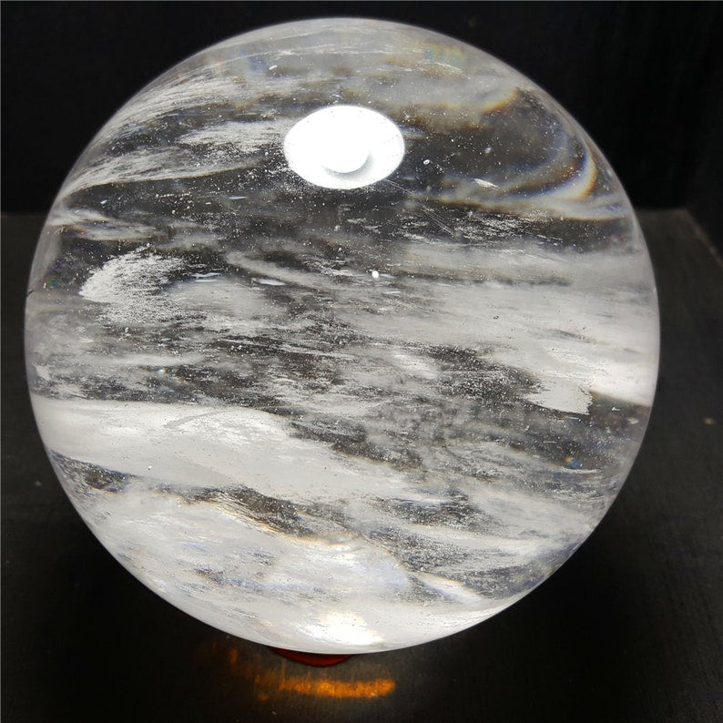 3KG Lemon Smelt White Crystal Quartz Sphere/Clear Smelt Quartz Healing Stone/Reiki/Chakra