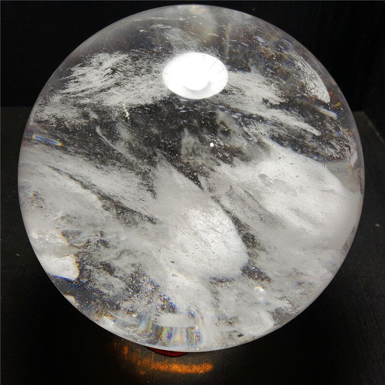 3KG Lemon Smelt White Crystal Quartz Sphere/Clear Smelt Quartz Healing Stone/Reiki/Chakra