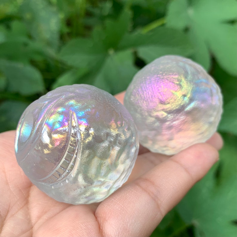 Titanium Rainbow Melting stone ball,Eye Ball,Hand Carved,Home Decoration,Crystal Collection