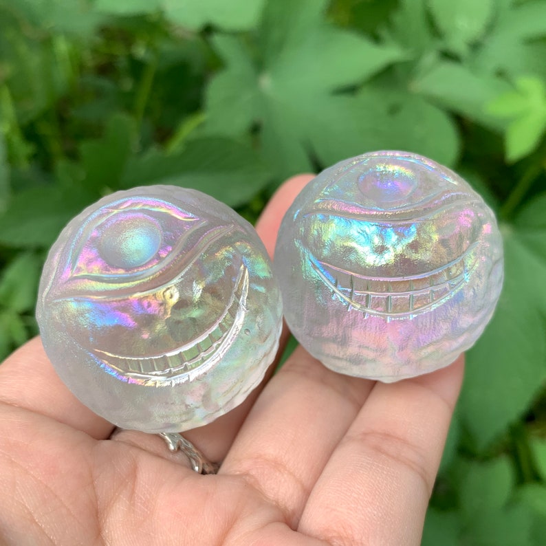 Titanium Rainbow Melting stone ball,Eye Ball,Hand Carved,Home Decoration,Crystal Collection