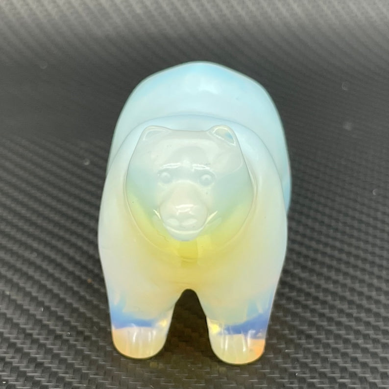 1pc Opalite Polar bear,Quartz Crystal beer,Hand Carved,Home Decoration