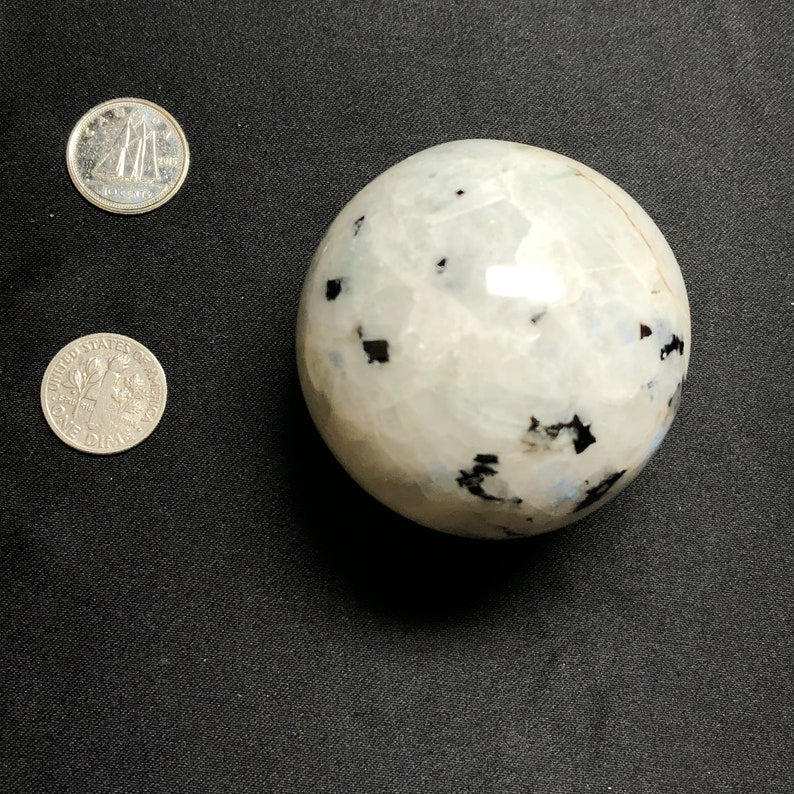 Rainbow Moonstone Sphere. Meditation Healing Crystal Ball. Orb Altar decor, Healing relaxation. Reiki Intuition stone. July birthstone.