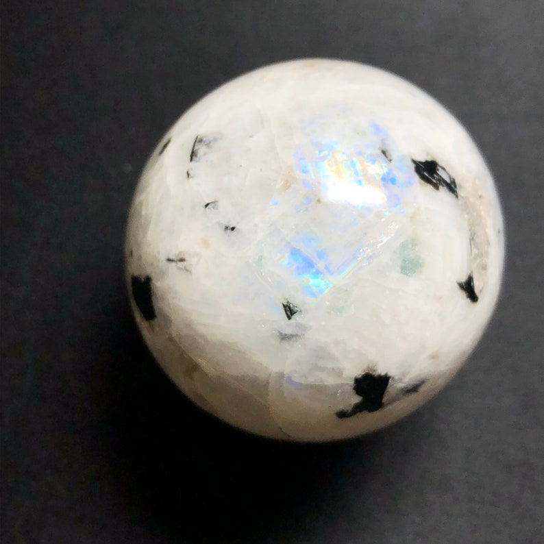 Rainbow Moonstone Sphere. Meditation Healing Crystal Ball. Orb Altar decor, Healing relaxation. Reiki Intuition stone. July birthstone.