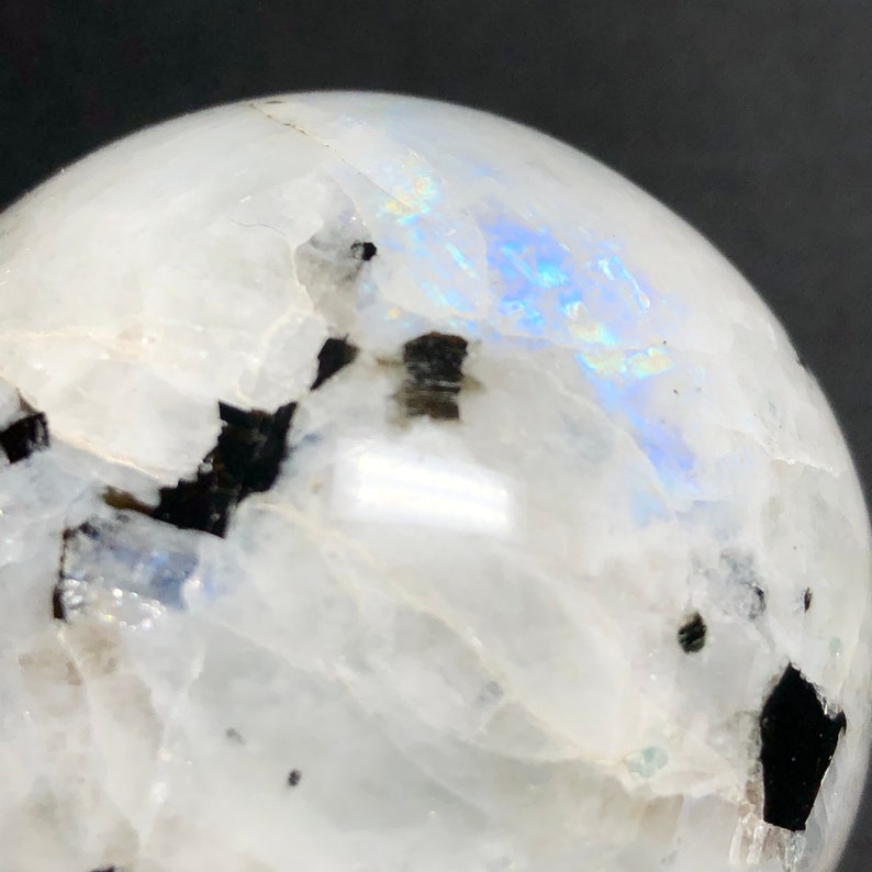 Rainbow Moonstone Sphere. Meditation Healing Crystal Ball. Orb Altar decor, Healing relaxation. Reiki Intuition stone. July birthstone.