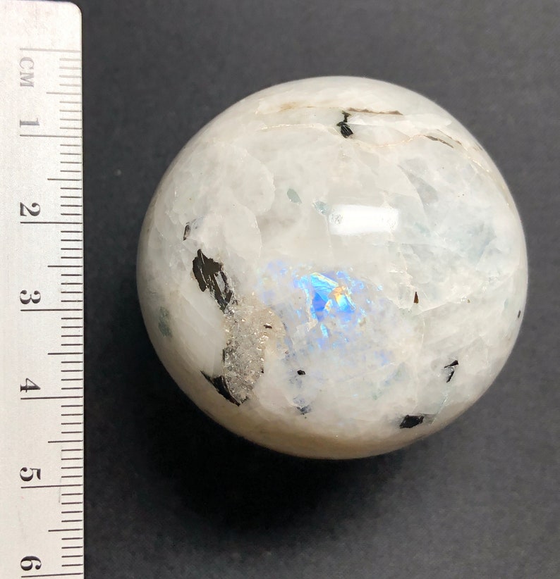 Rainbow Moonstone Sphere. Meditation Healing Crystal Ball. Orb Altar decor, Healing relaxation. Reiki Intuition stone. July birthstone.