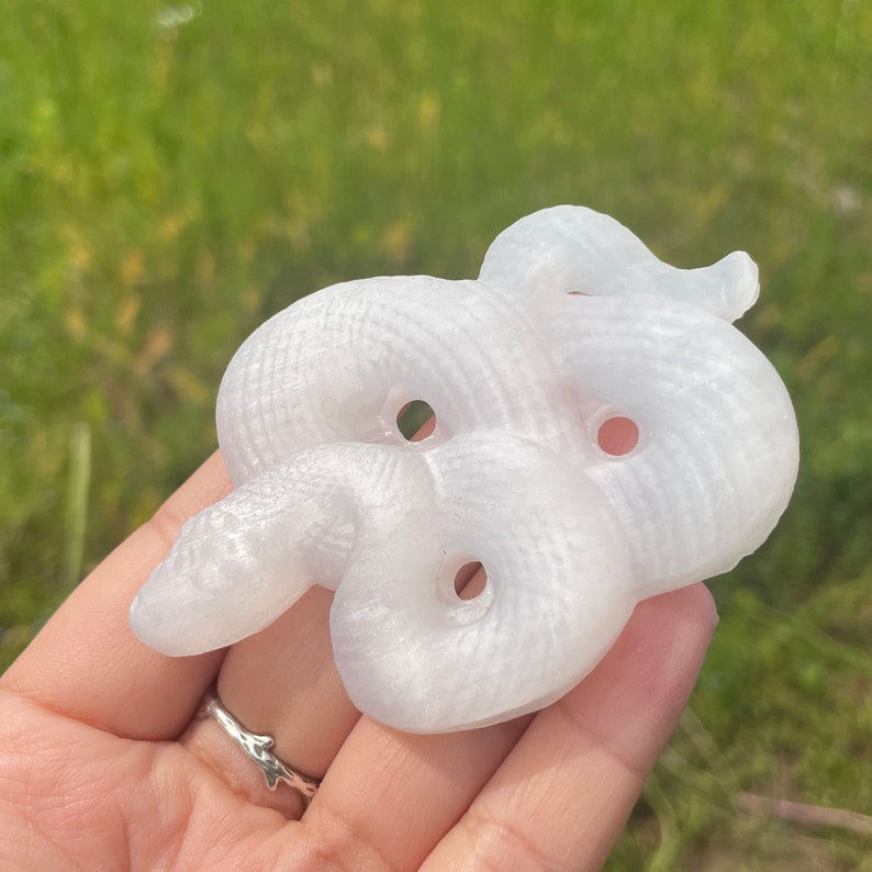 Natural Selenite Snake,Hand Carved,Crystal Collection,Crystal Gift,crystal Healing