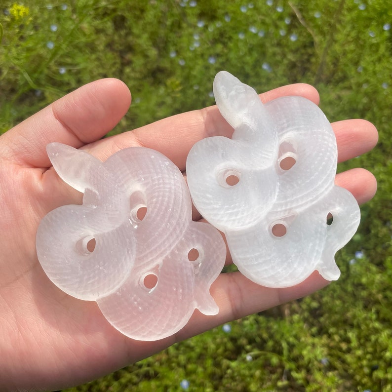 Natural Selenite Snake,Hand Carved,Crystal Collection,Crystal Gift,crystal Healing