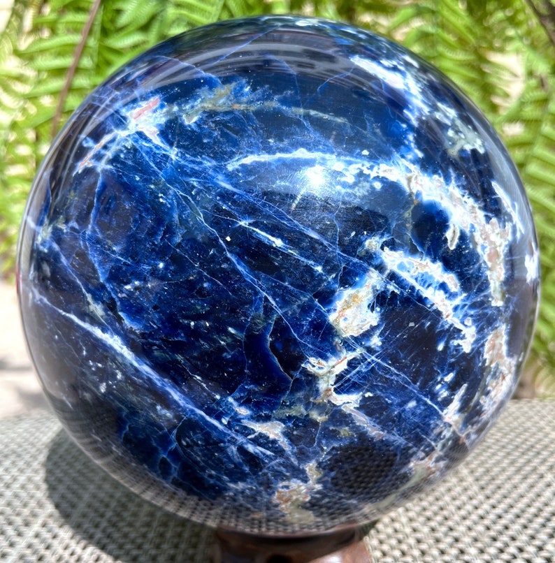 Polished LARGE Blue Sodalite Crystal Sphere/Healing Crystal/Blue Crystal Stone point