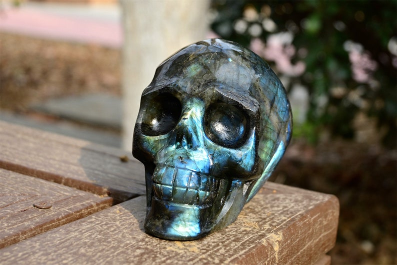 4'' Natural hand carved Labradorite skull,Quartz Crystal skull,Crystal gift,Crystal ornament