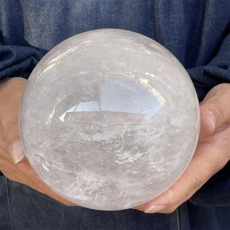 Natural Clear Crystal Sphere Ball Divination Sphere Healing