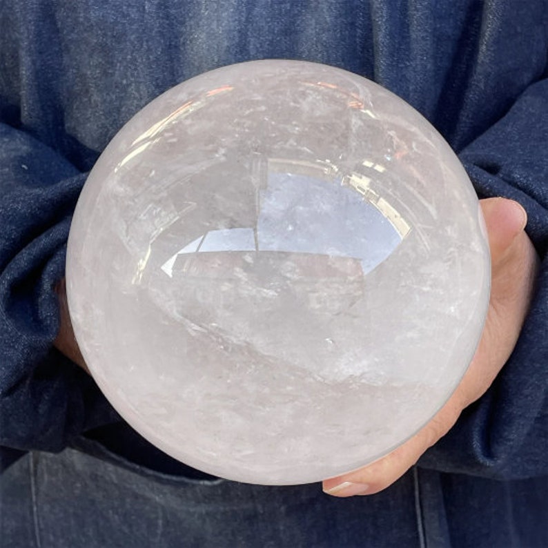 Natural Clear Crystal Sphere Ball Divination Sphere Healing