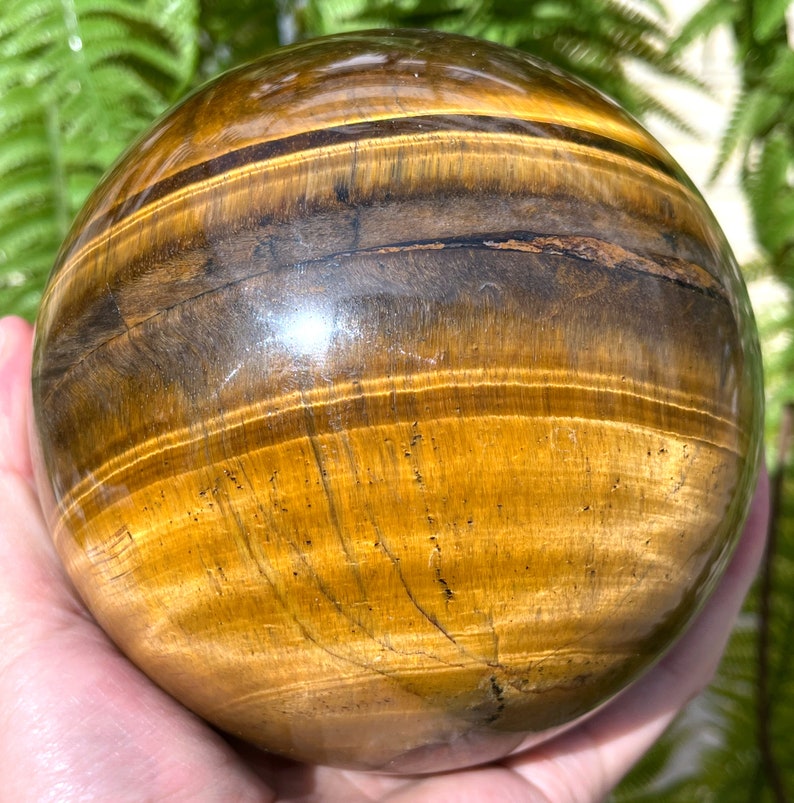 Natural large Tiger's Eye Sphere /Natural Tiger's Eye Ball/Tumbled Tiger's Eye /Energy stone /Decoration