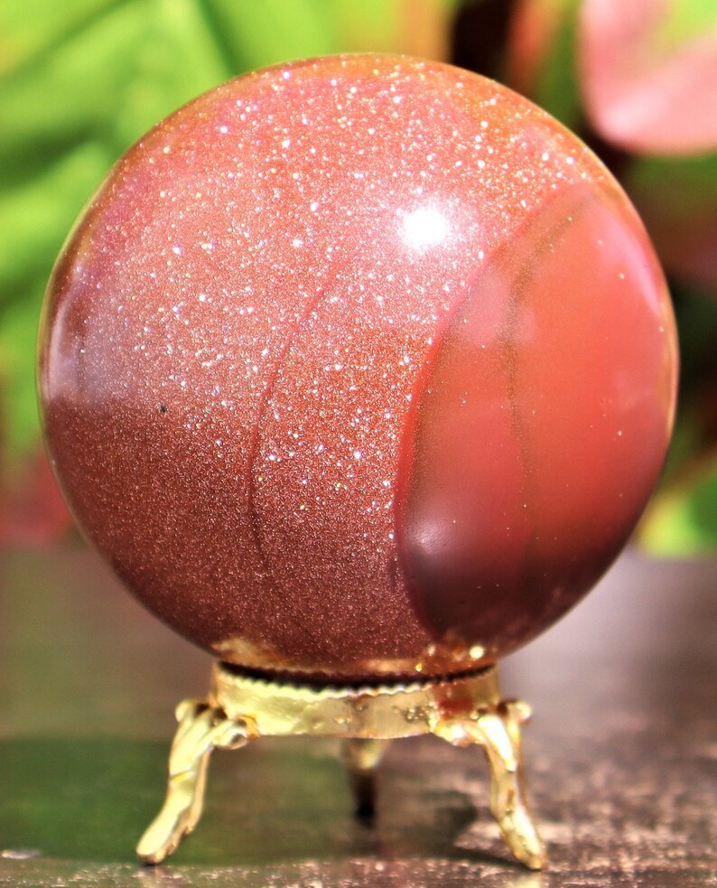 60MM Red Goldstone Sphere for Spiritual HealingMetaphysical Meditation Decor