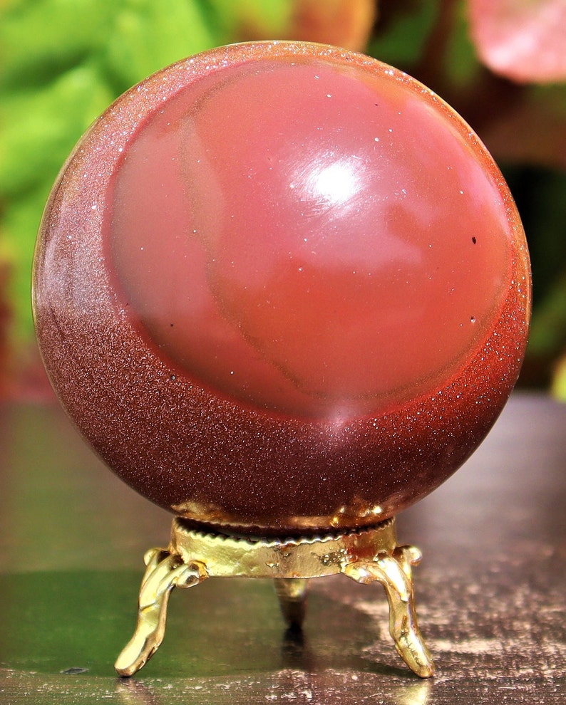 60MM Red Goldstone Sphere for Spiritual HealingMetaphysical Meditation Decor