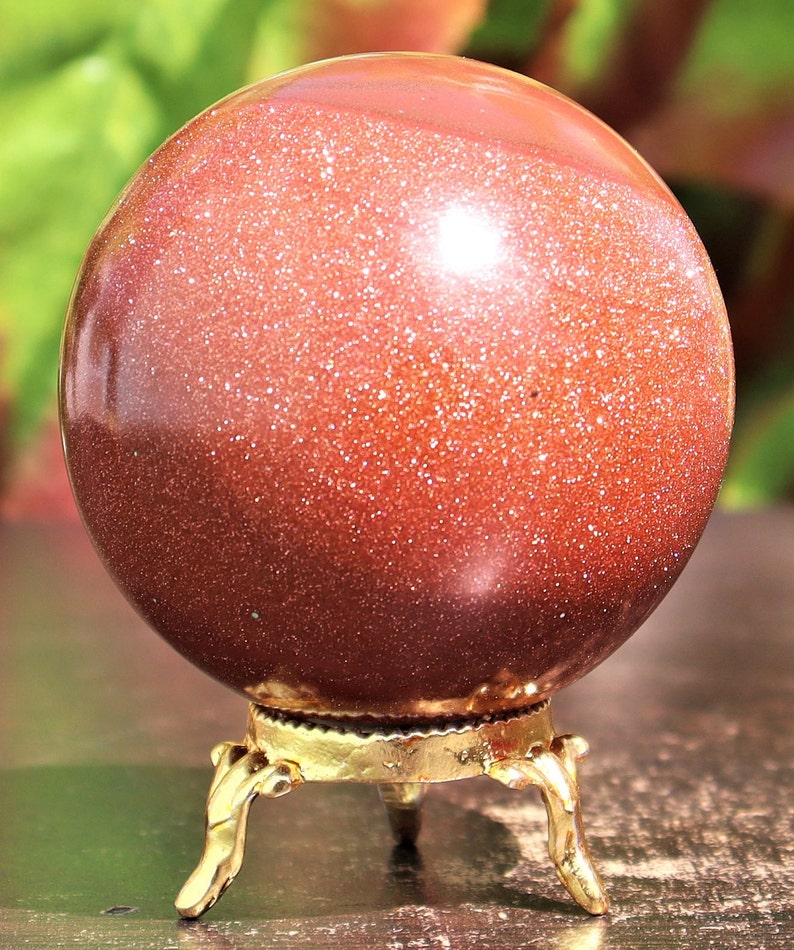 60MM Red Goldstone Sphere for Spiritual HealingMetaphysical Meditation Decor