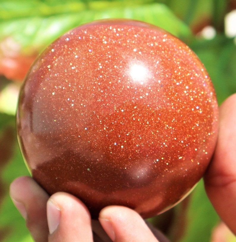 60MM Red Goldstone Sphere for Spiritual HealingMetaphysical Meditation Decor
