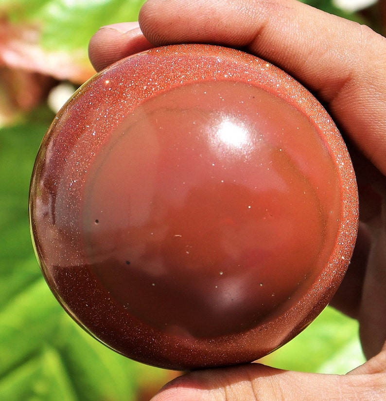60MM Red Goldstone Sphere for Spiritual HealingMetaphysical Meditation Decor