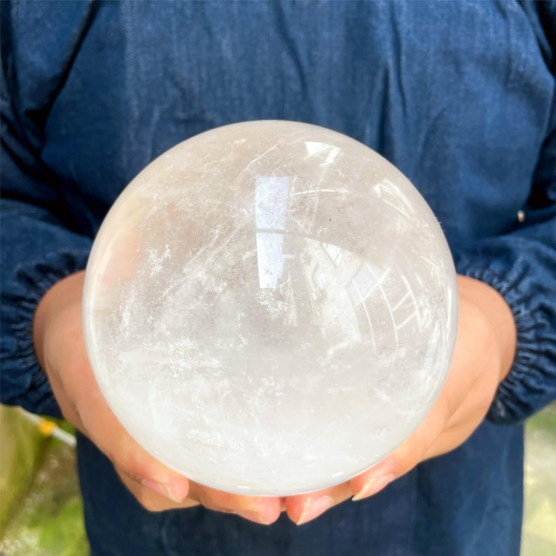 Natural Clear Crystal Sphere Ball Divination Sphere Healing