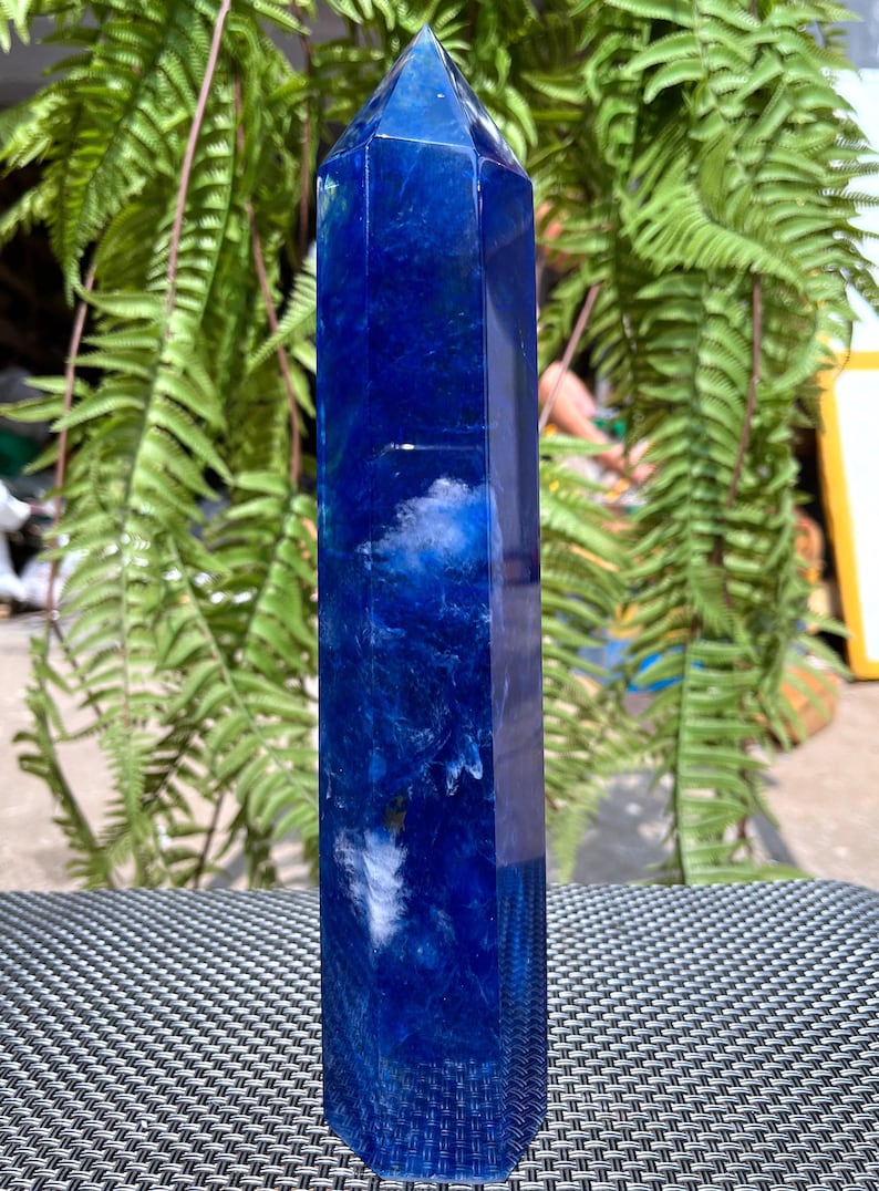 Clear Smelt blue quartz point Clear Smelt quartz Crystal grid/Special gift