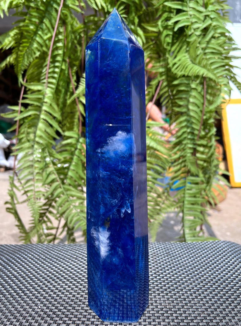 Clear Smelt blue quartz point Clear Smelt quartz Crystal grid/Special gift