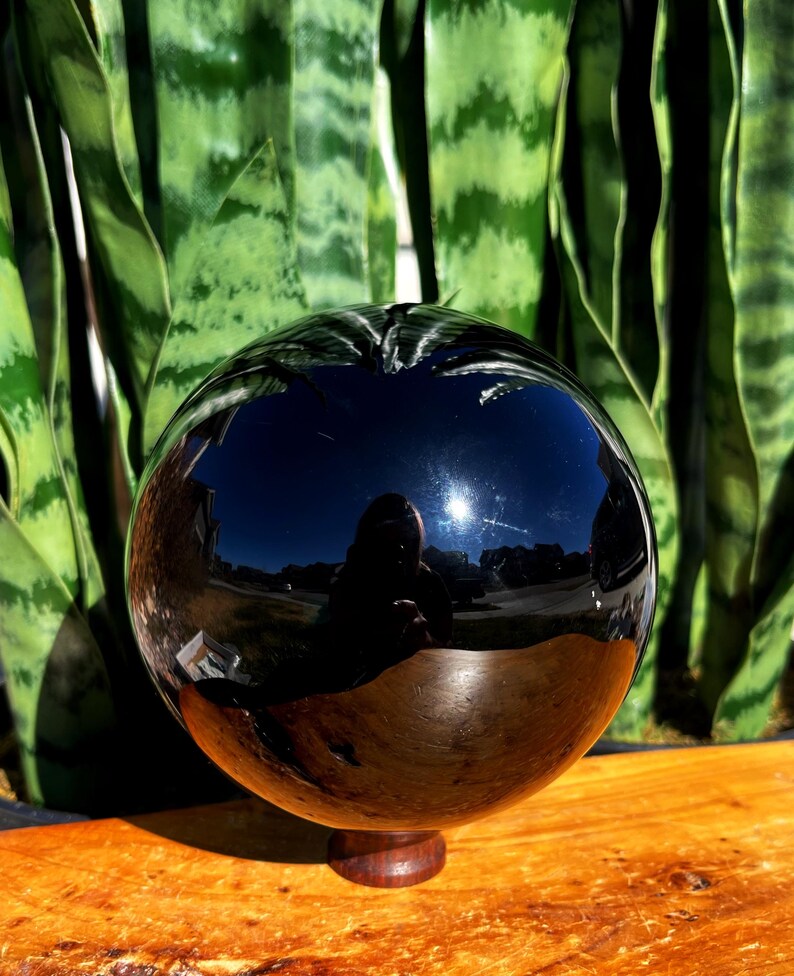 LG Obsidian Sphere w/ stand for energetic protection