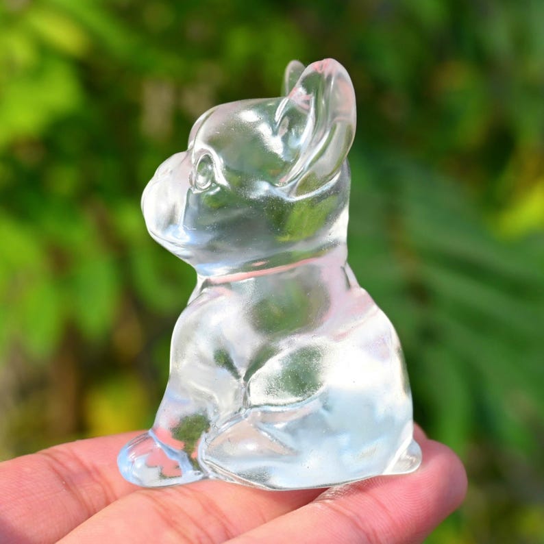 2 Inches Smelting Quartz Dog Carved,Crystal Healing,Bulldog Skull,Quartz Crystal Gift,Carved Crystal,Crystal Skull 1PC