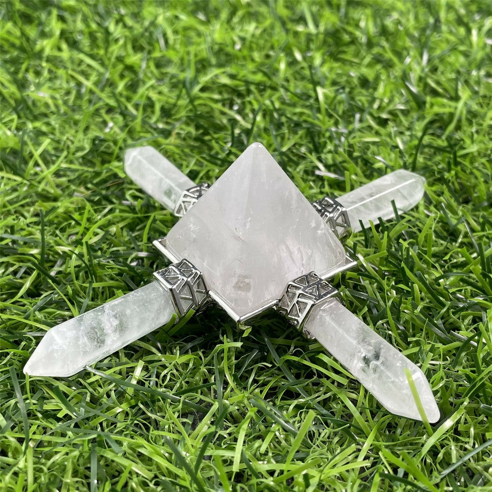 Pyramide de cristal de quartz naturel clair, générateur d'énergie, point de guérison Reiki, 1 pièce