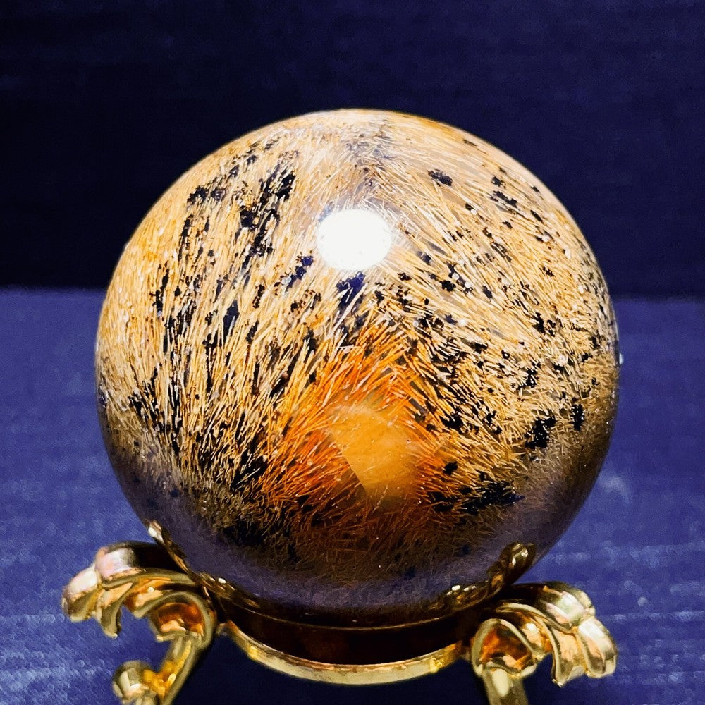 356G Natural Beautiful Golden Hair Rutilated Quartz Crystal Sphere Healing