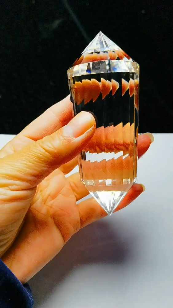 Tibetan High Altitude 99% Clear 24 Sided Crystal Quartz Vogel Style Wand 4.4''