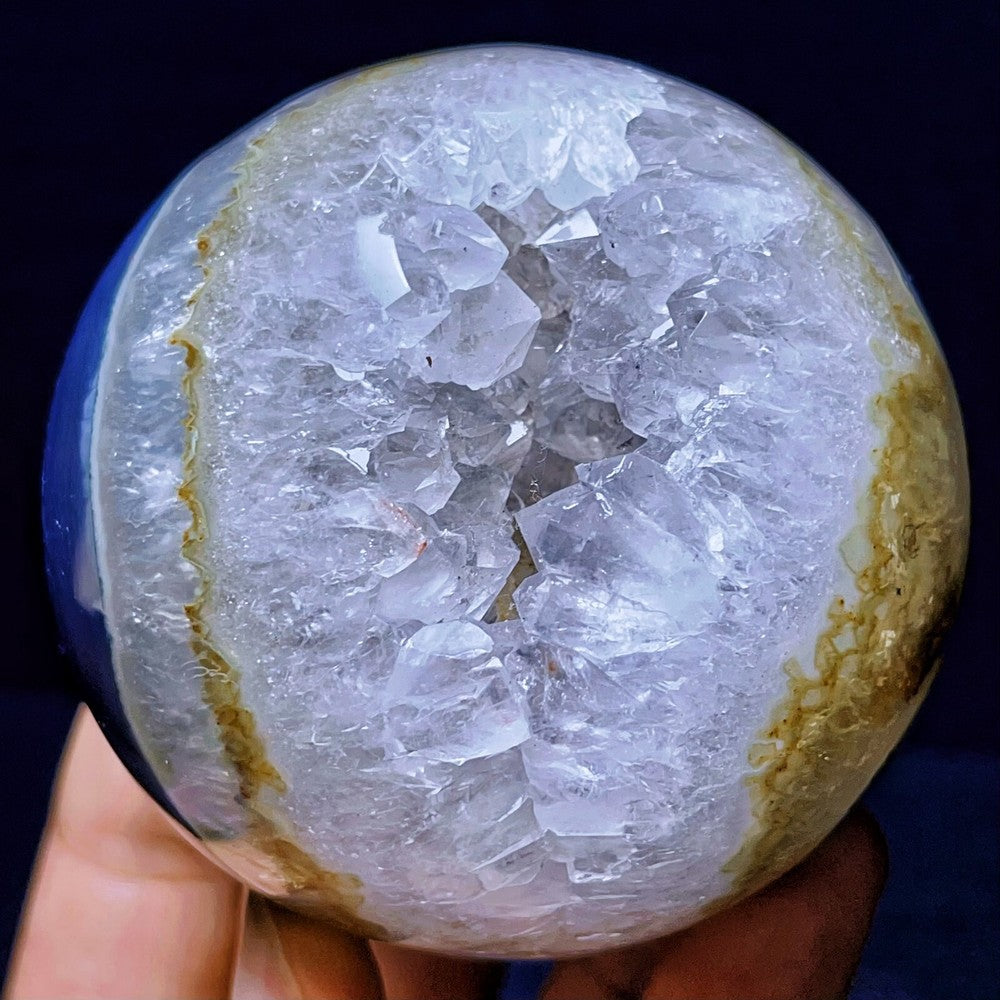 583G Natural Polished Agate Geode Sphere Ball Crystal Healing