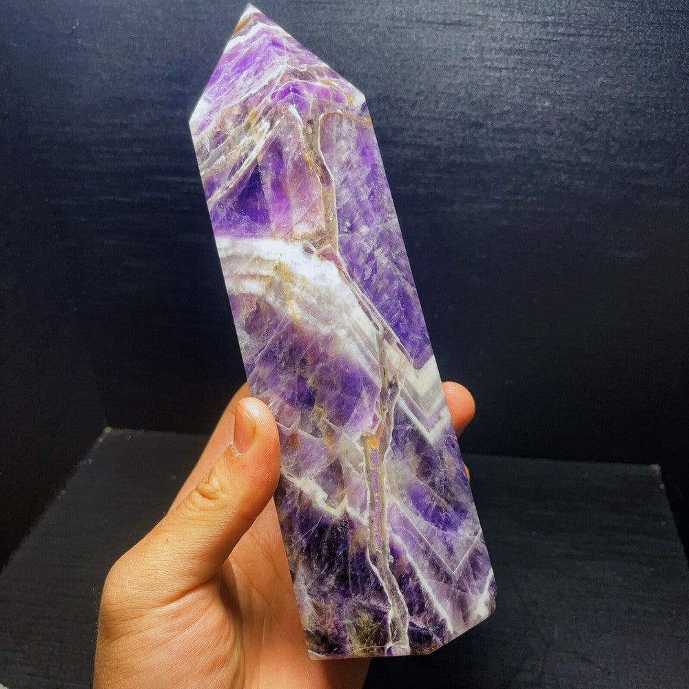 1623G Natural Polished Dream Amethyst Tower Crystal Tower Healing