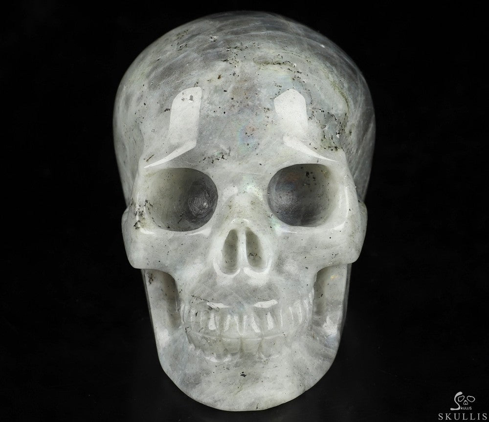 3.5" Labradorite Hand Carved Crystal Skull, Realistic, Crystal Healing
