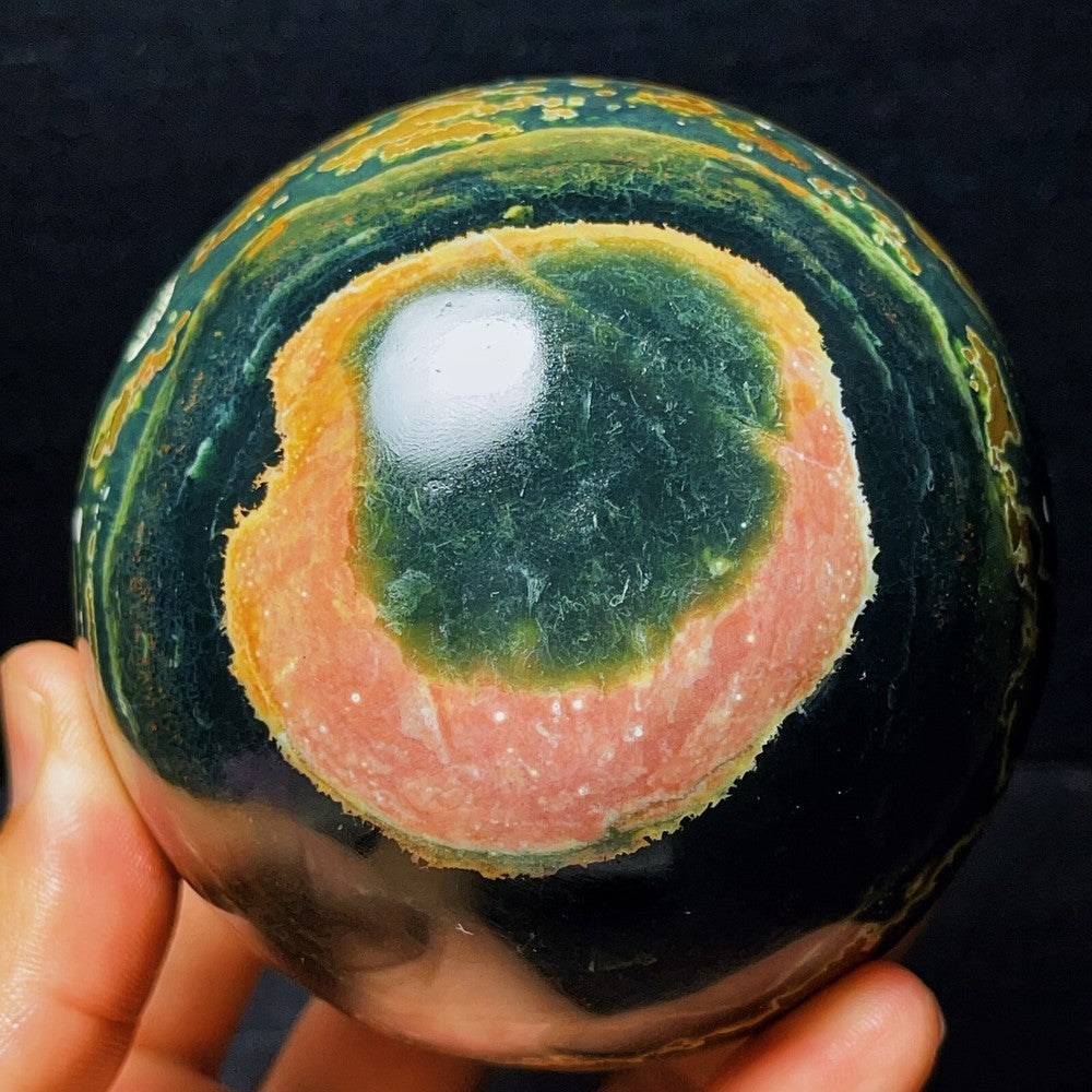 1105G Natural Polished Ocean Jasper Sphere Ball Crystal Stone Healing