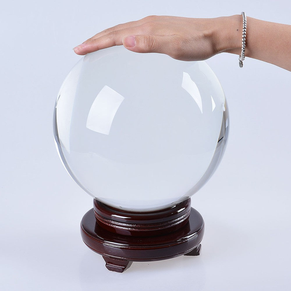 200mm Huge Clear Crystal Ball Large Sphere Free Stand Venue Decoration