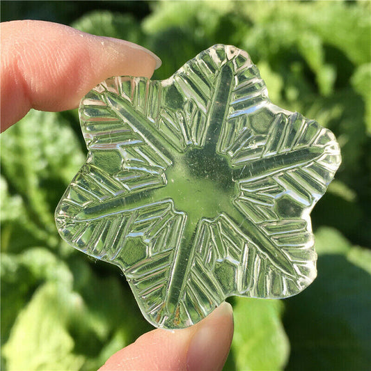 1.8" Carved Clear Melting stone snowflake Quartz Crystal Skull Healing gift 1pc