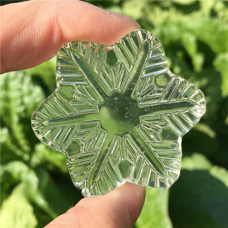 1.8" Carved Clear Melting stone snowflake Quartz Crystal Skull Healing gift 1pc