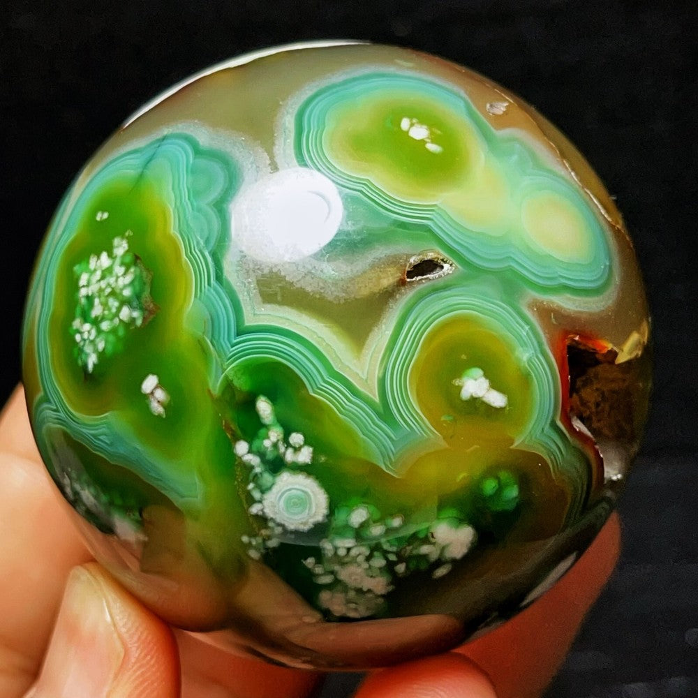 Natural Gobi Agate Eyes Agate Sphere Ball Crystal Stone Madagascar