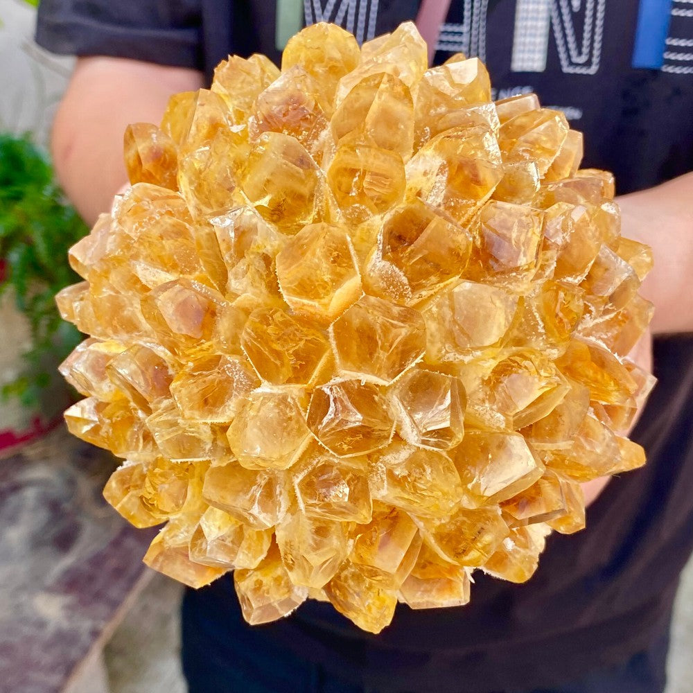 3.29LB Newly Discovered Yellow Phantom Quartz Crystal Cluster Mineral Sample.